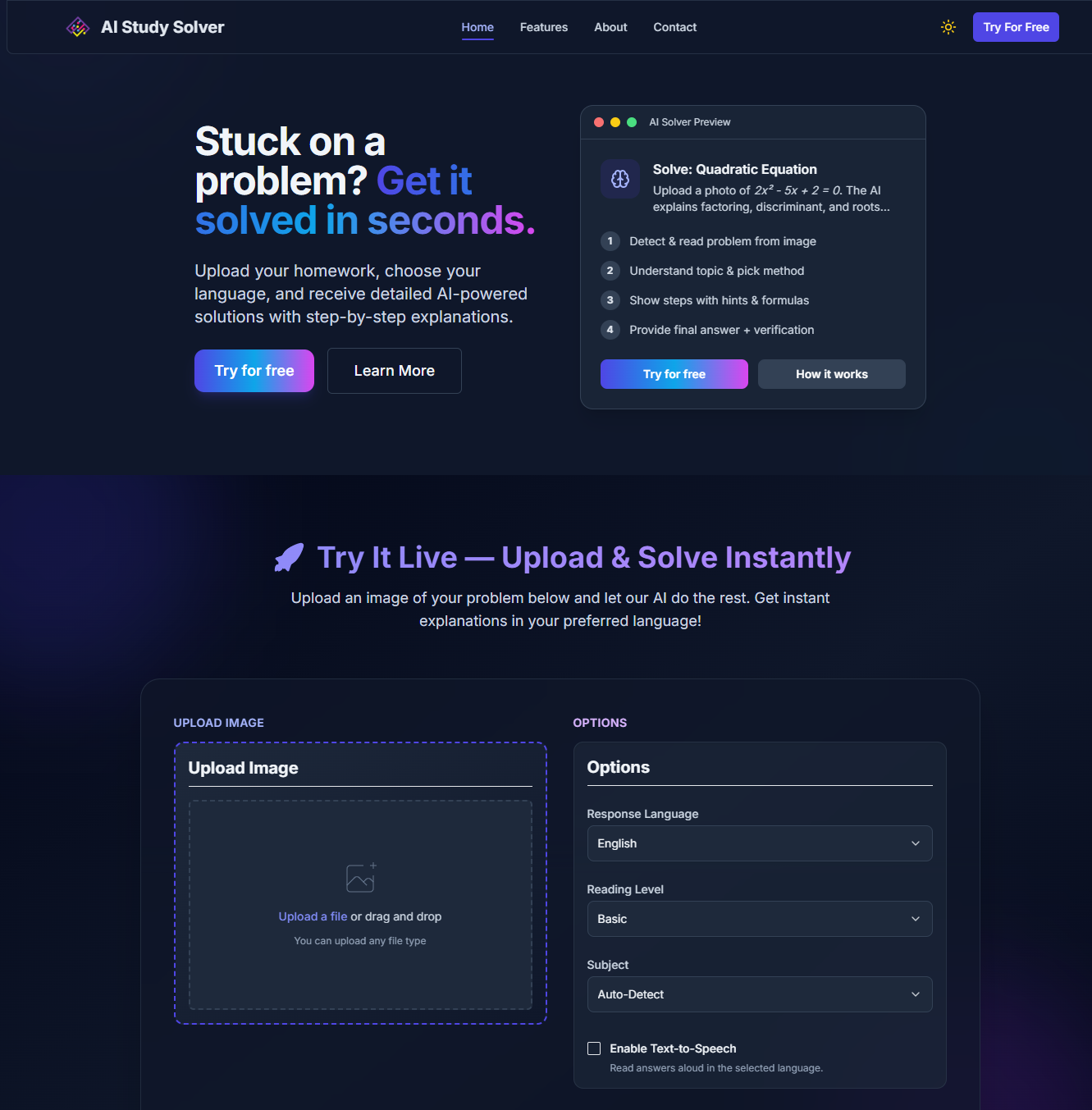 AIStudySolver Mockup